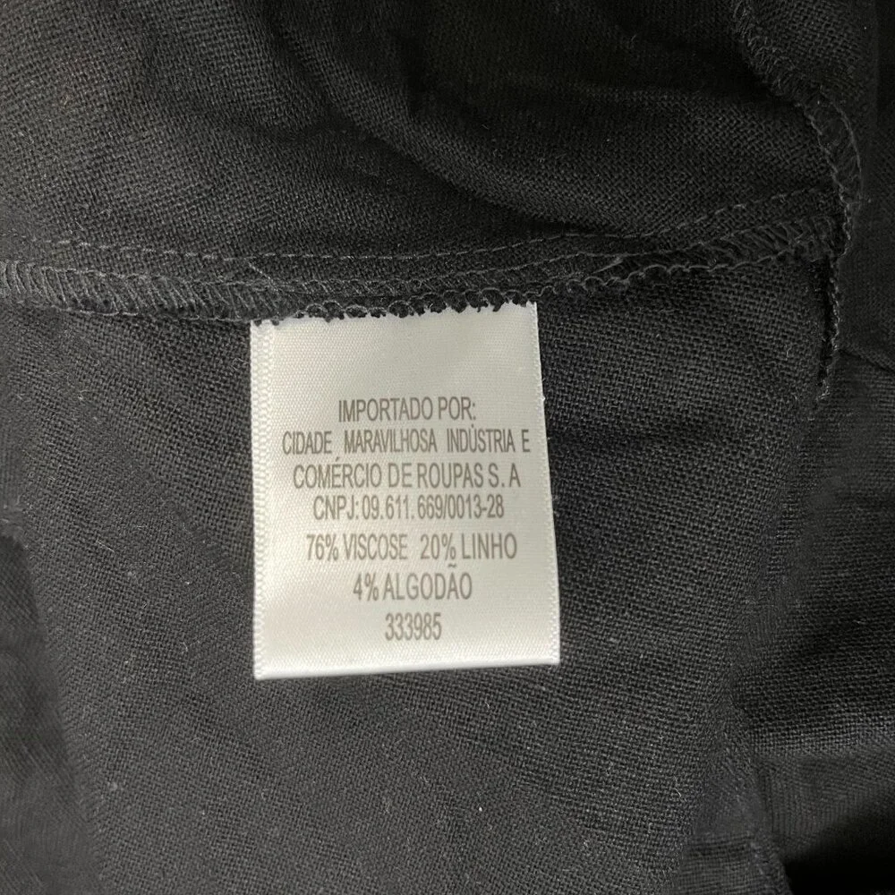 NWOT Farm Rio Linen Blend Black Sleeveless Mini Dress Size M - Picture 12 of 15